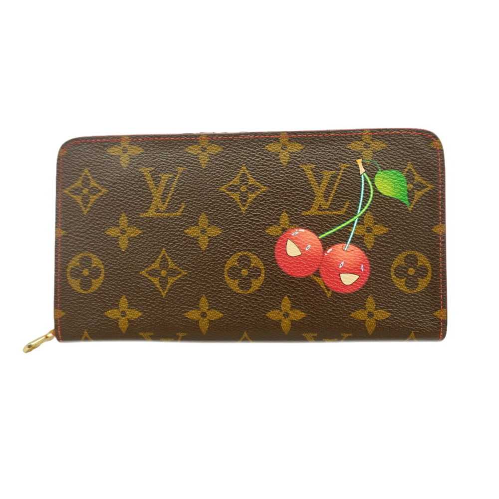Louis Vuitton Monogram Cherry Long Wallet, Portemonnaie Zip, M95006, Brown/Re...